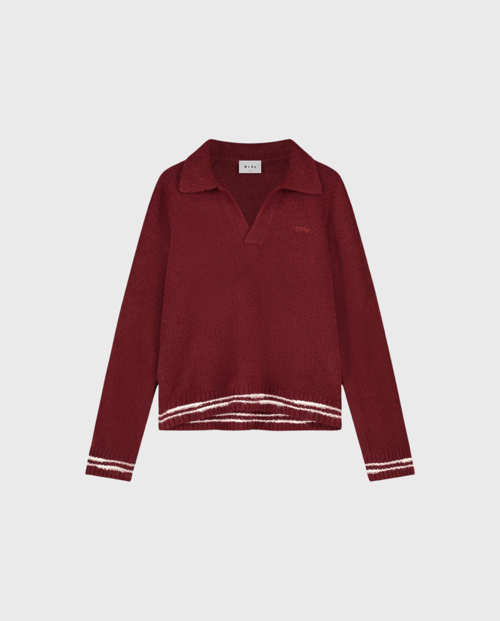 Crafted Detail Knitted Polo Rum Raisin