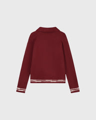 Crafted Detail Knitted Polo Rum Raisin