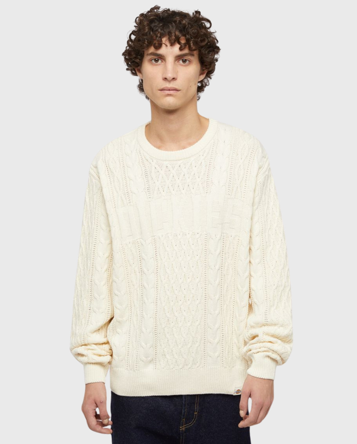 Dickies Script Cable Sweater White