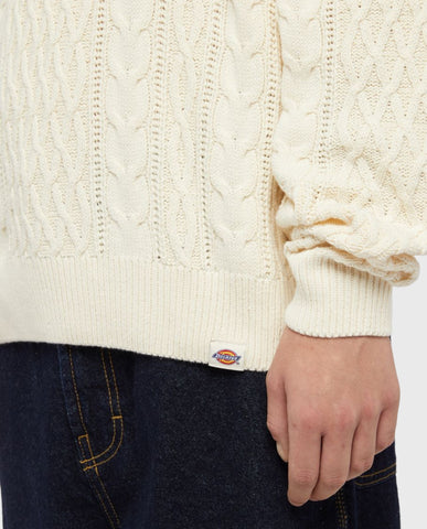 Dickies Script Cable Sweater White