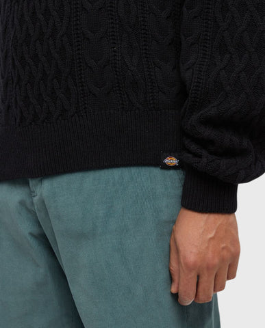 Dickies Script Cable Sweater Black