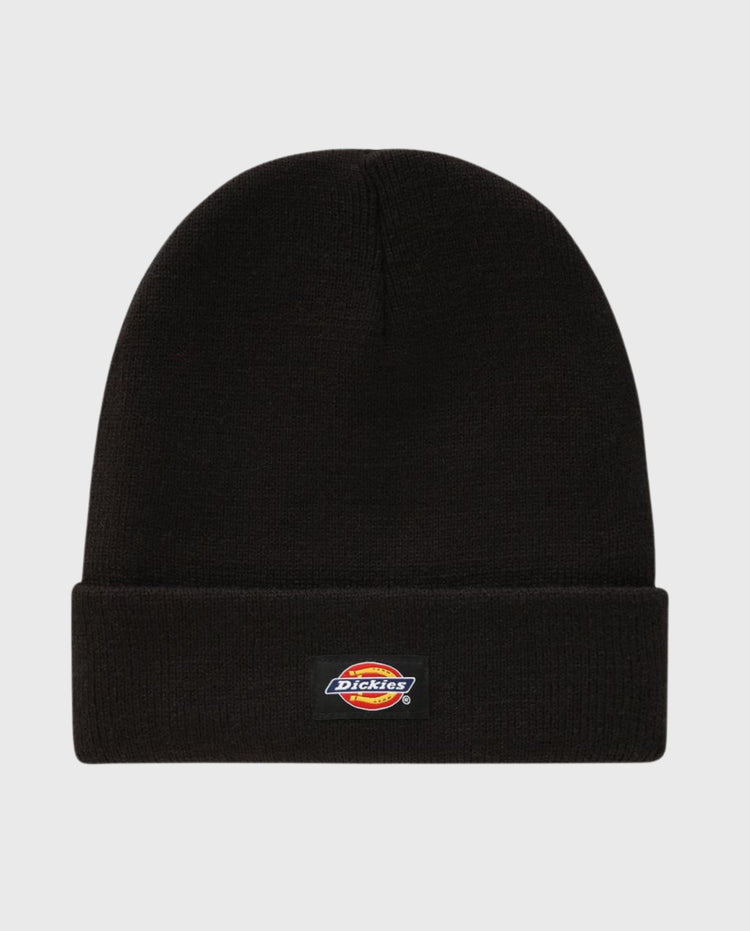 Zwarte Dickies beanie met omslag en klein Dickies-embleem