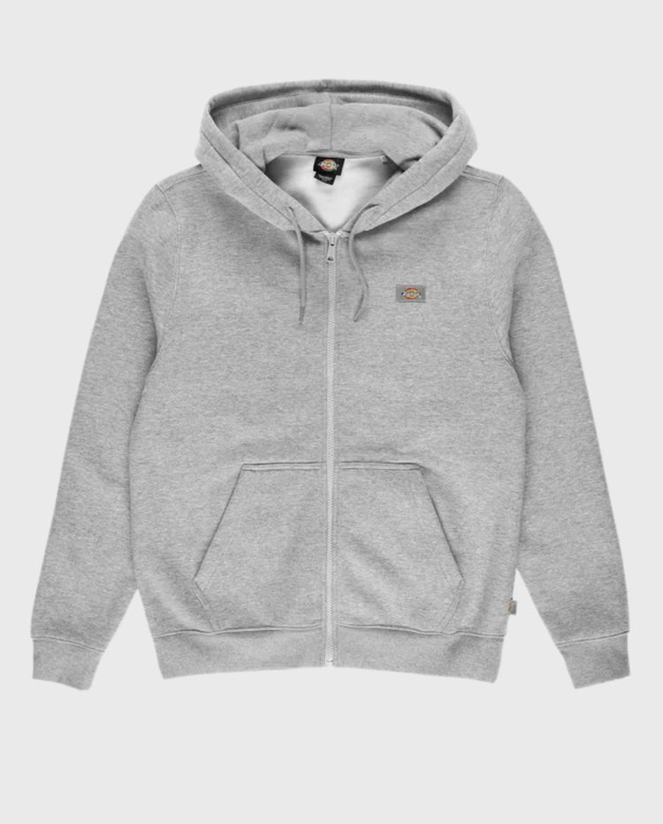 Oakport grijze zip-hoodie met capuchon, rits en borst- en kangoeroezak