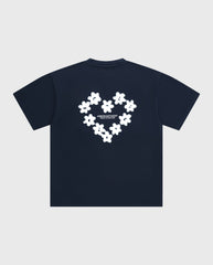 Faded Flower T-shirt Blue