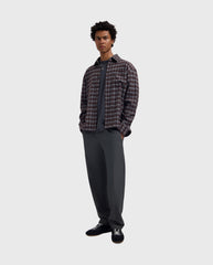Flannel Boxy Shirt Chocolateplum / Windsurfer