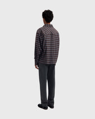 Flannel Boxy Shirt Chocolateplum / Windsurfer