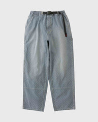 Lichtblauwe denim werksbroek met elastische taille en ruime rechte pijpen