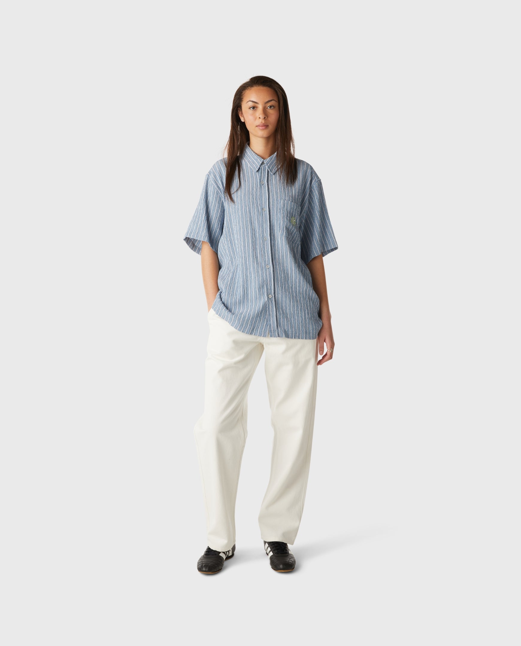 Apollo Striped Shirt Pool Blue