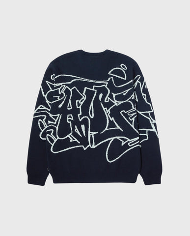 Outlines Crewneck Sweater Navy