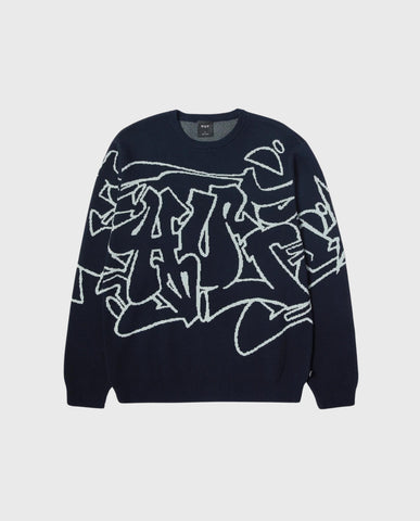 Outlines Crewneck Sweater Navy