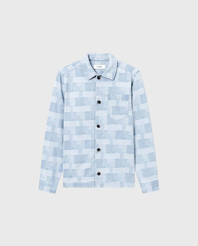 Les Deux Layton Denim Jacquard Overshirt