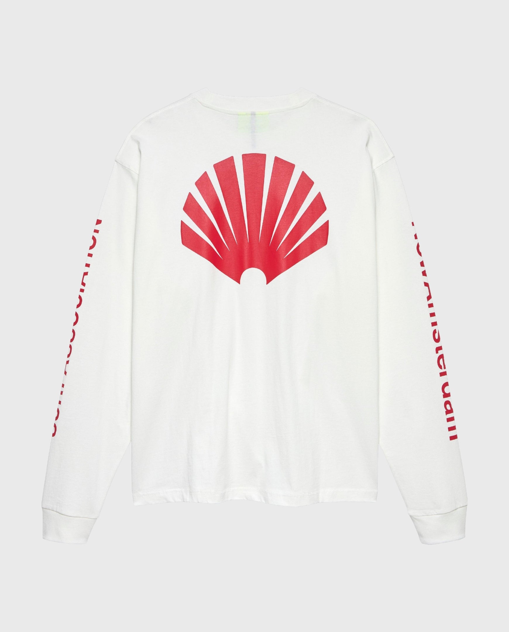 Logo Longsleeve Washed White/Deep Red