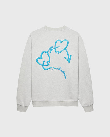 Love Connect Crewneck Sweater Grey Melange