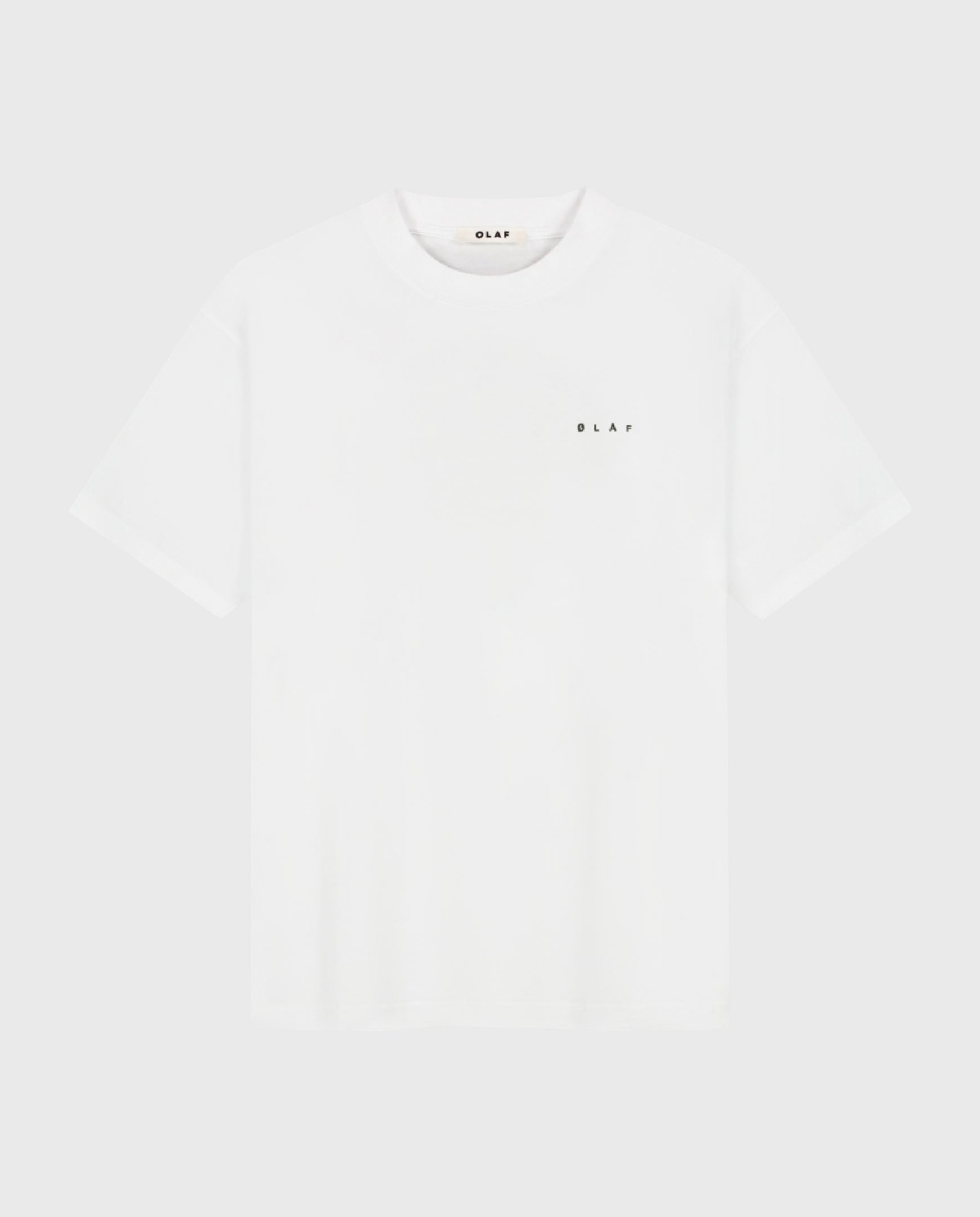 Wit T-shirt met kleine borstlogo en ronde hals