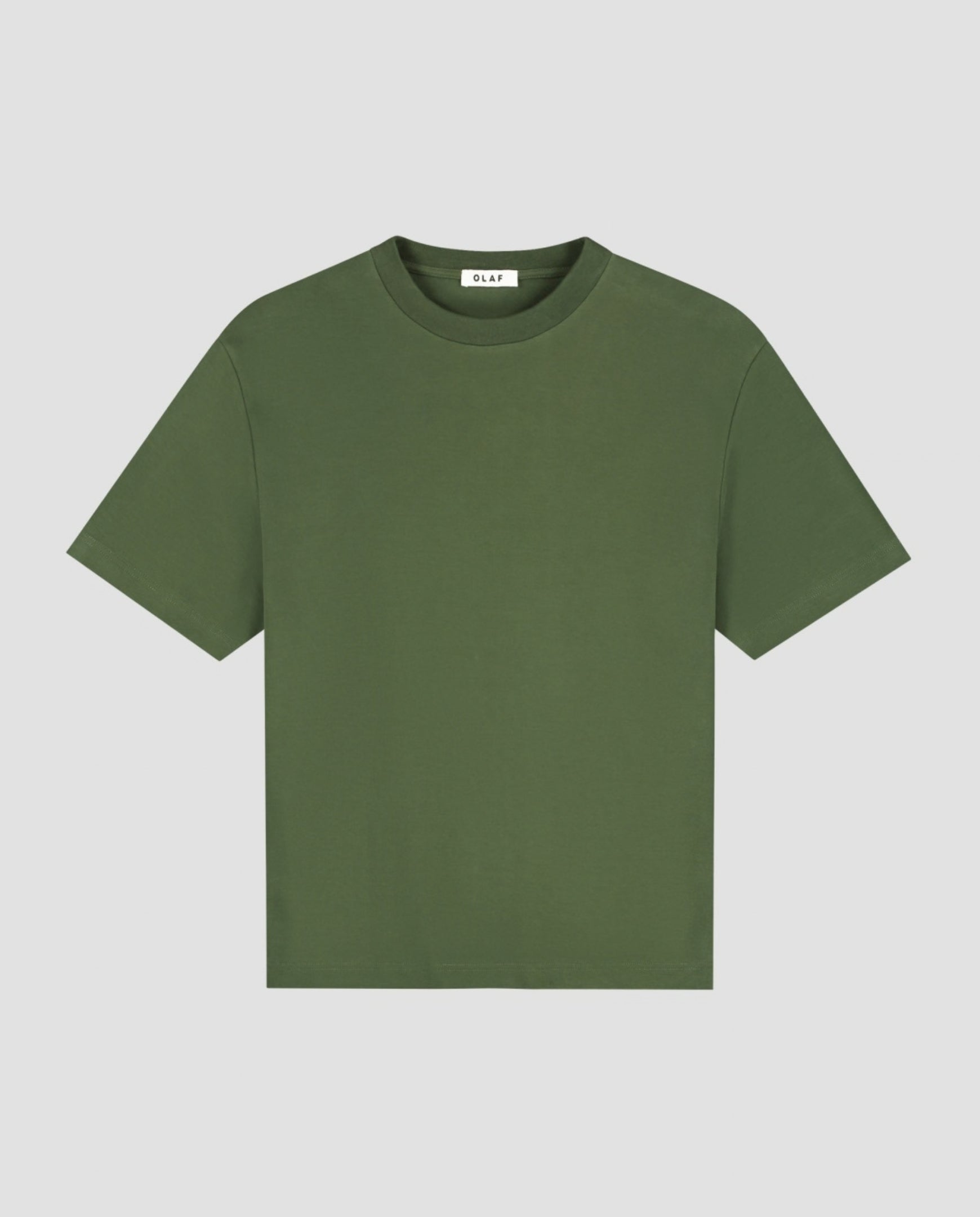 Groene T-shirt met korte mouwen en ronde hals