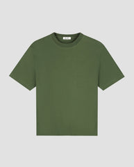Groene T-shirt met korte mouwen en ronde hals