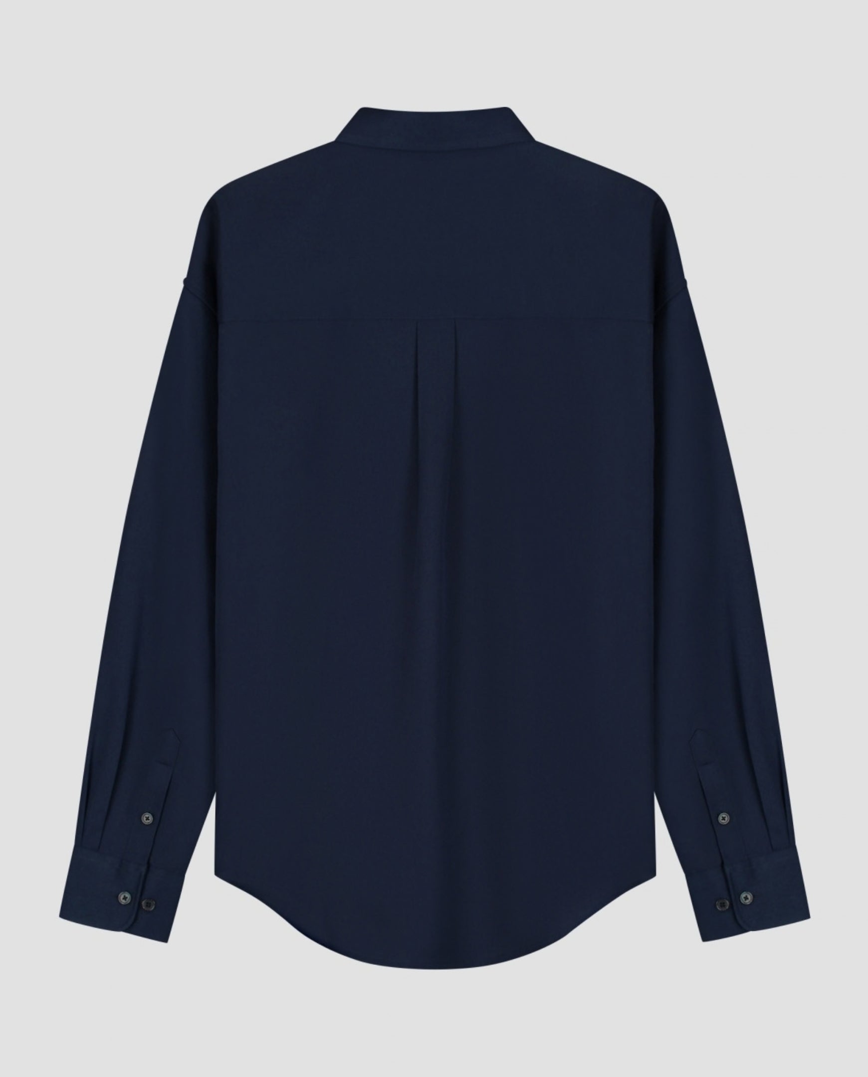 Oversized navy overhemd met kraag, knoopsluiting, borstzak en lange mouwen