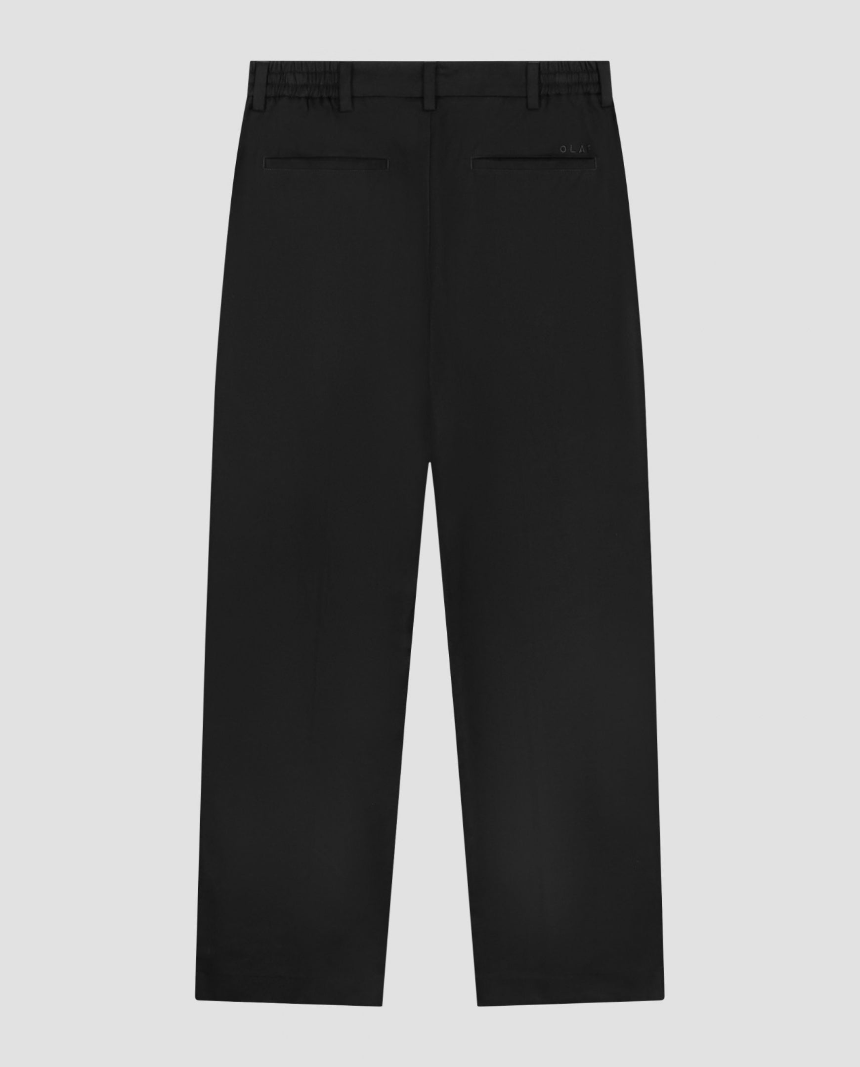 Zwarte geplooide regular fit broek met knoop- en ritssluiting, voorzakken.