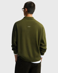Essential Knitted Polo Kombu Green