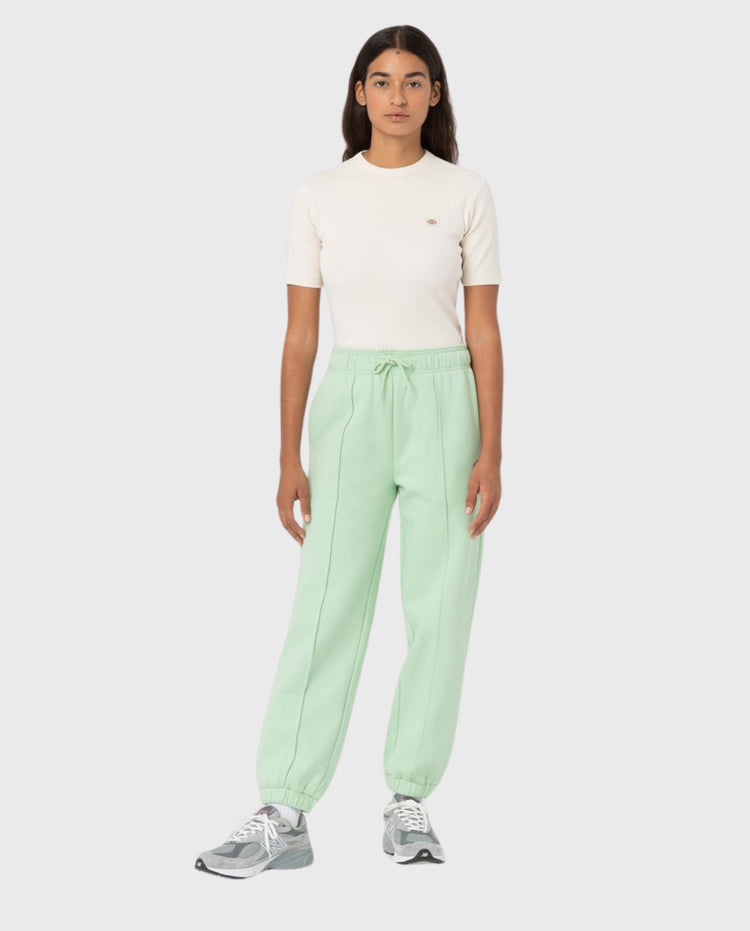 Ecru t-shirt met korte mouwen en ronde hals, klein borstlogo
