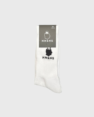 NNSNS Socks Head Logo Embroidered White