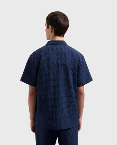 Seersucker Shirt Blauw