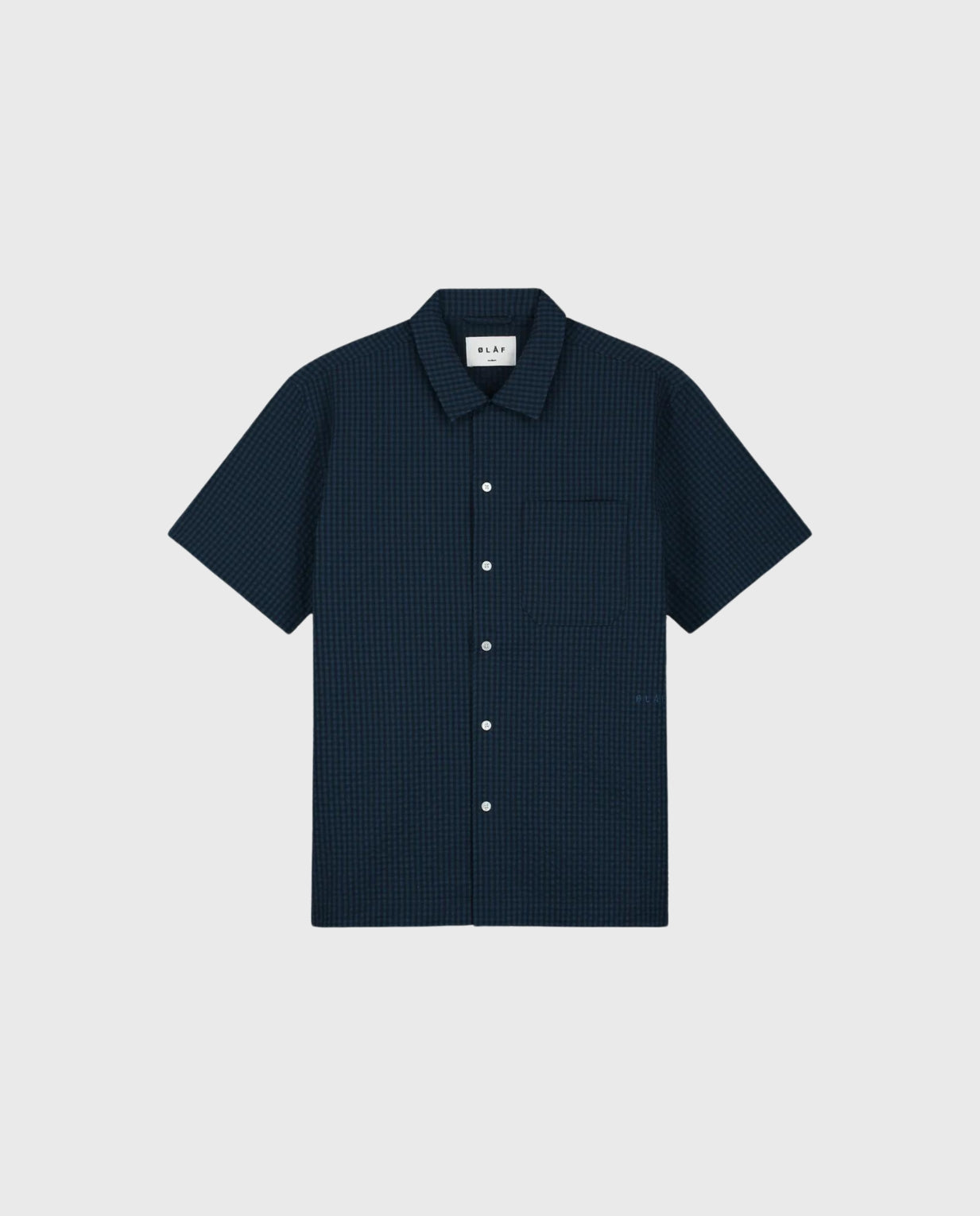 Seersucker Shirt Blauw