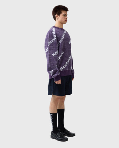 Name Knit Aop Purple Haze W/White