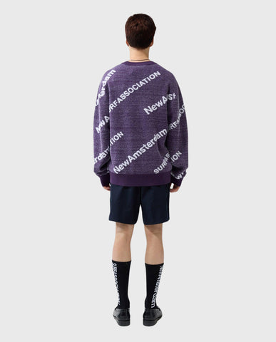 Name Knit Aop Purple Haze W/White