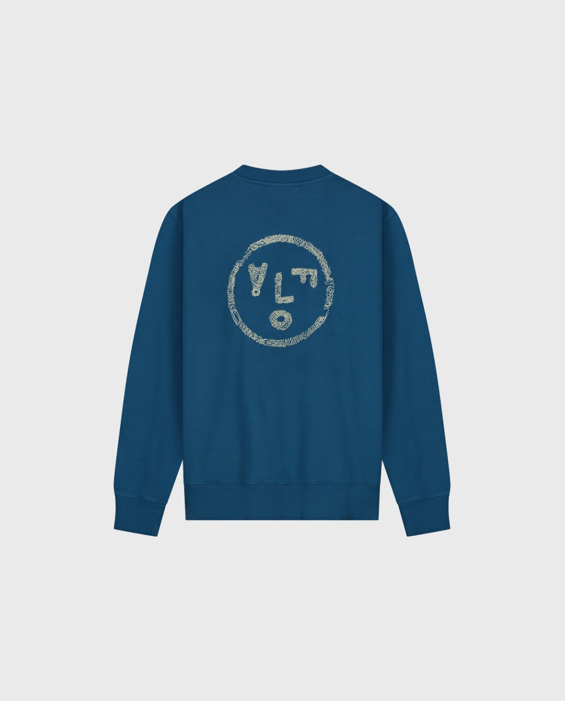 Scribble Face Crewneck Blue