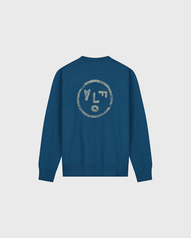 Scribble Face Crewneck Blue