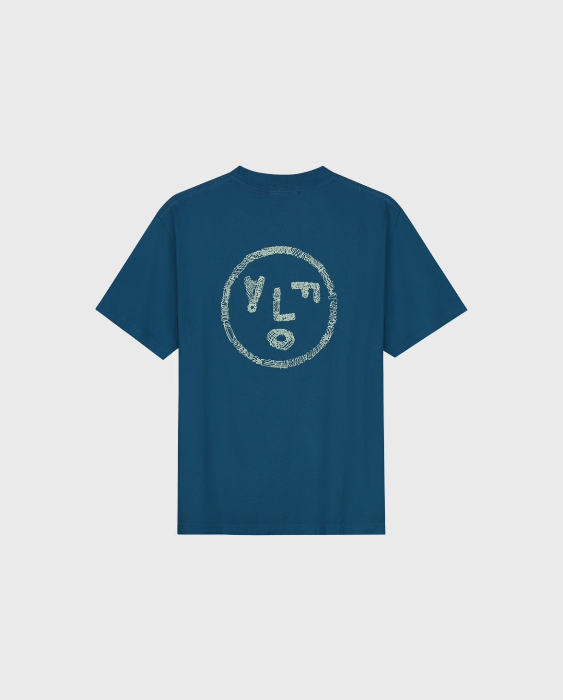 Scribble Face T-Shirt Blue