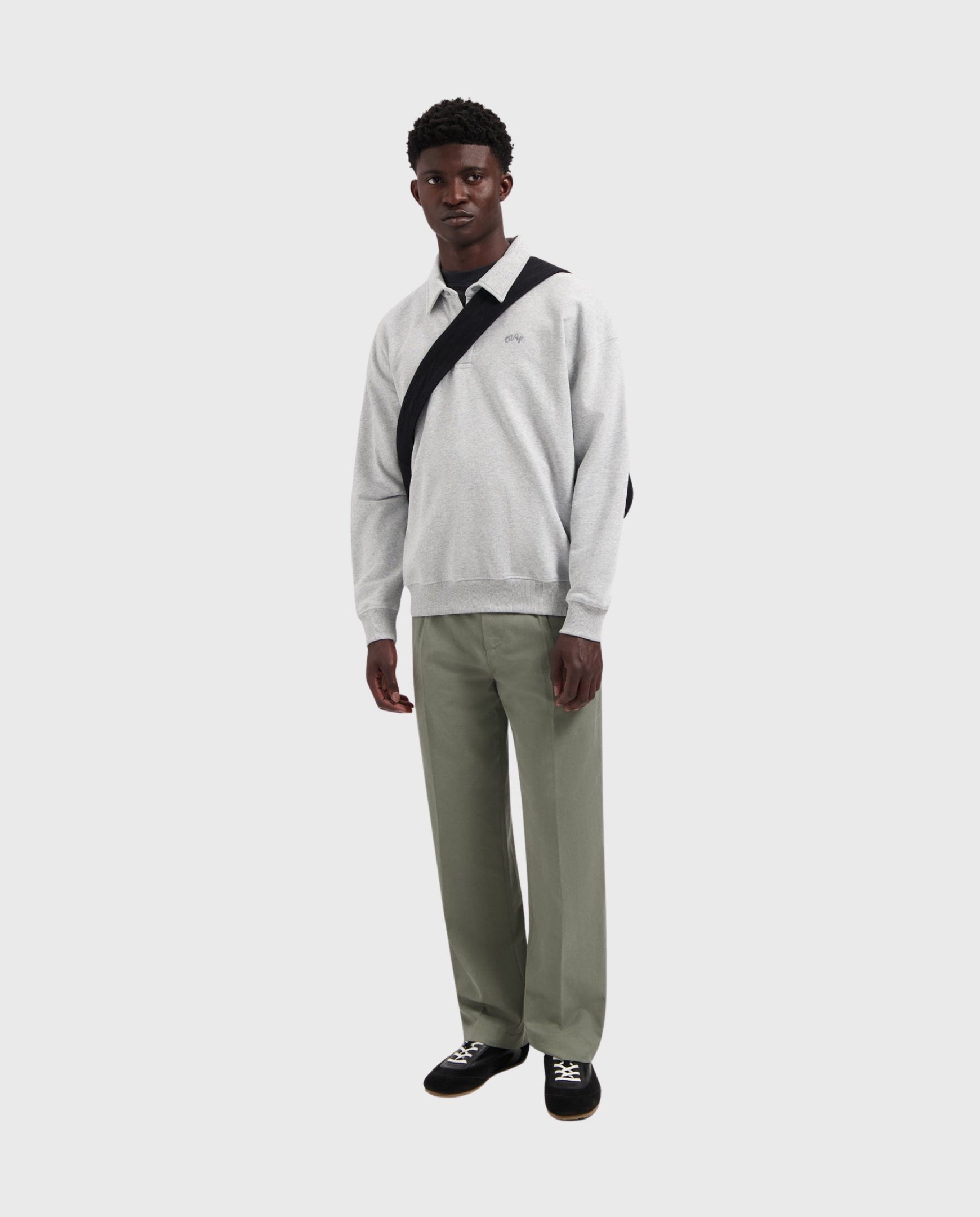 Signature Oversized Polo Heather Grey