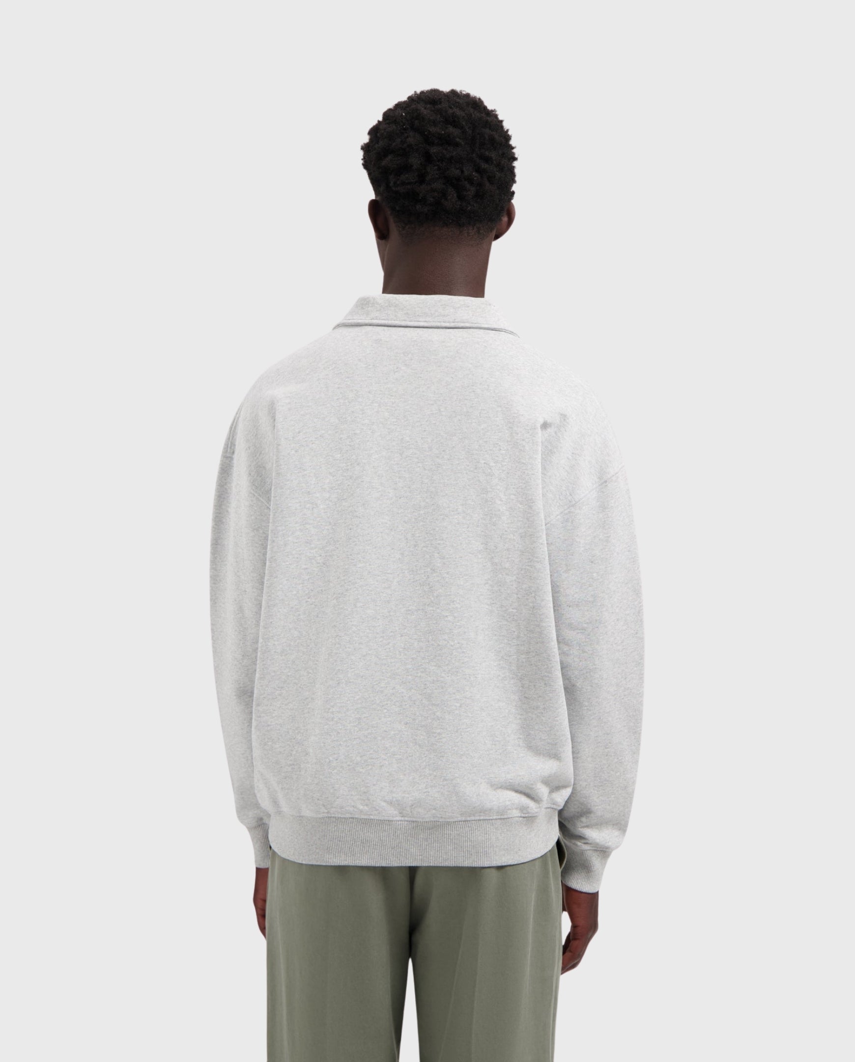 Signature Oversized Polo Heather Grey