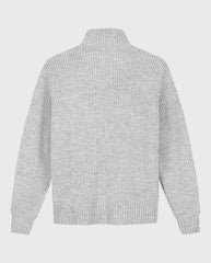 Signature Zip Knitted Mockneck Sharkskin