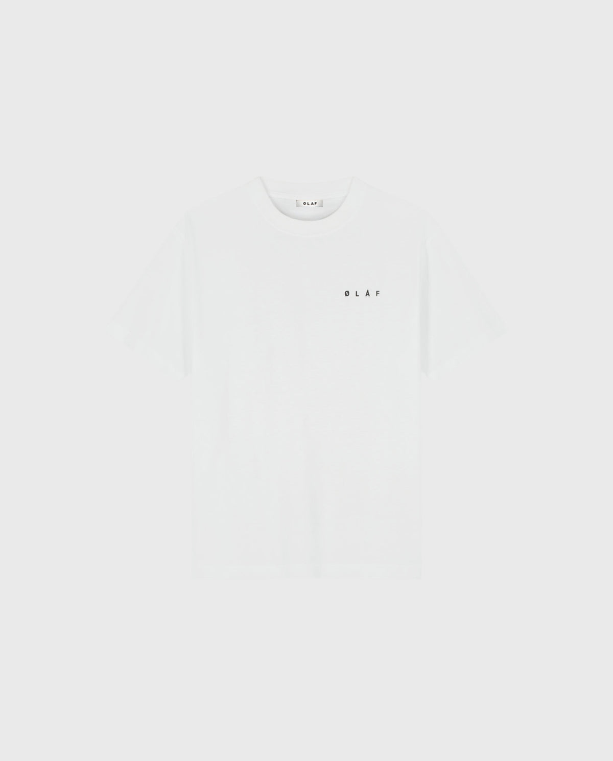 T-shirt met ronde hals en kleine borstprint, optisch wit