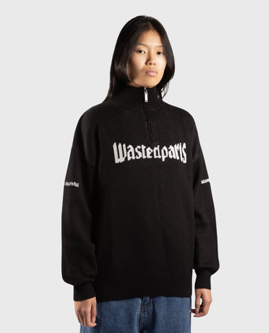 Wasted Paris United Trucker Sweater Black