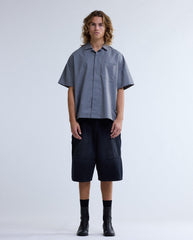 Wijk Shirt Wool Grey W/Pink Pinstripes