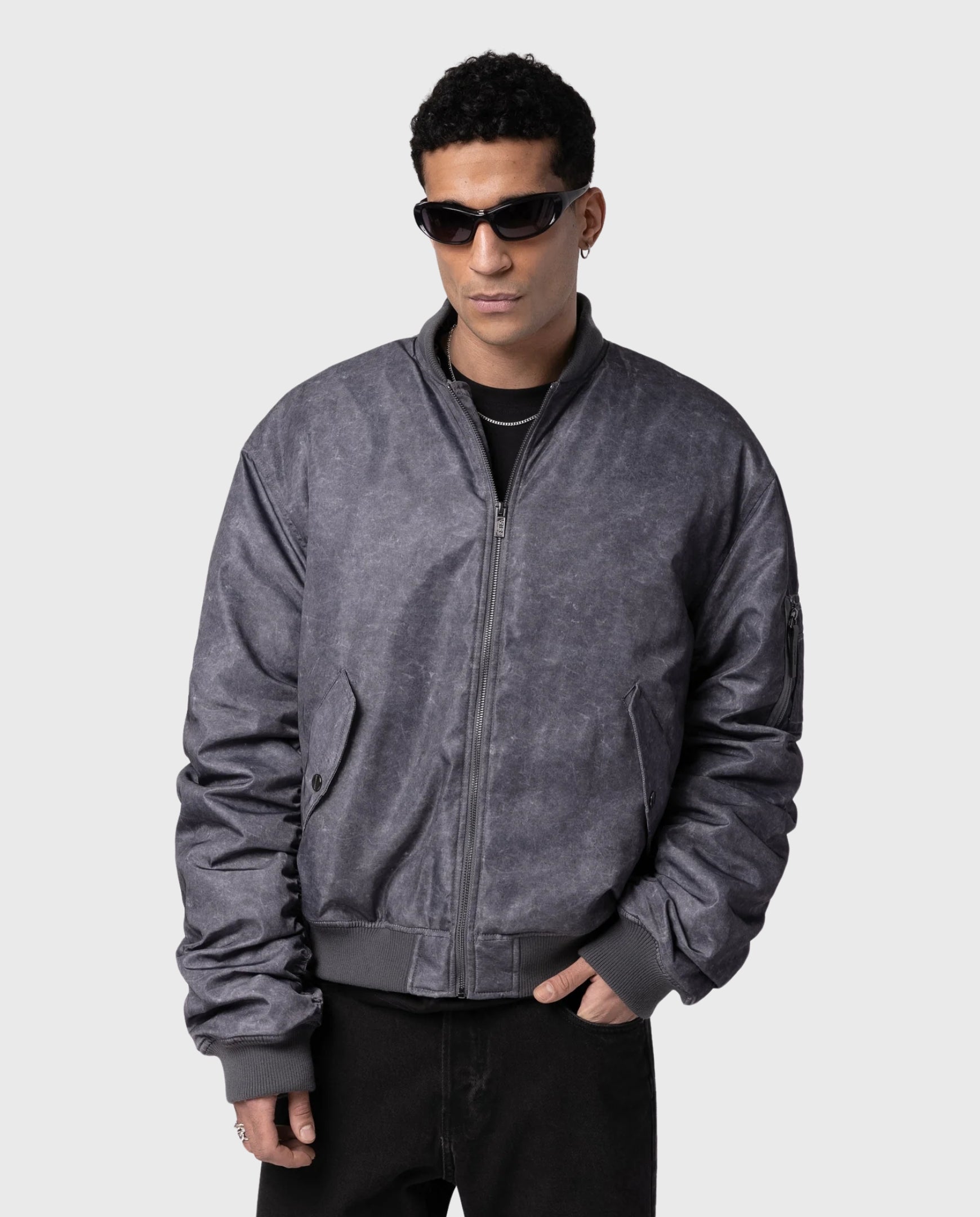 Winter Bomber Washed Black