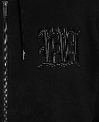 Kingdom Curve Destroy Boxy Zip Hoodie Black