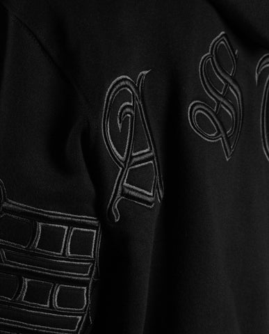 Kingdom Curve Destroy Boxy Zip Hoodie Black