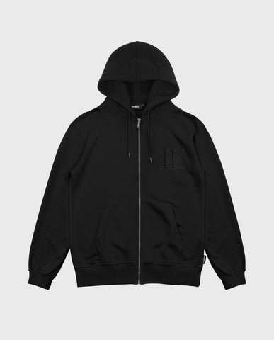 Kingdom Curve Destroy Boxy Zip Hoodie Black