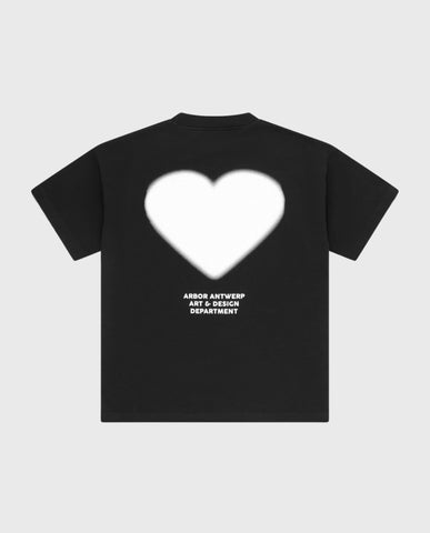 Arbor Antwerp White Faded Heart Black T-Shirt | Noble