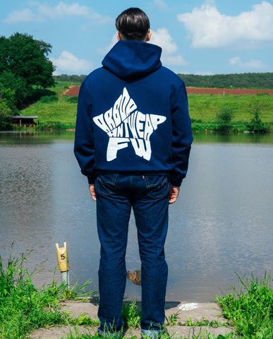 Arbor Antwerp White Star Hoodie Blue | Noble