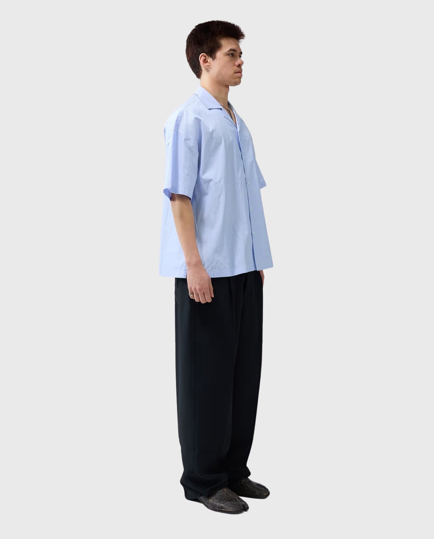 Wijk Shirt White/Blue Stripes