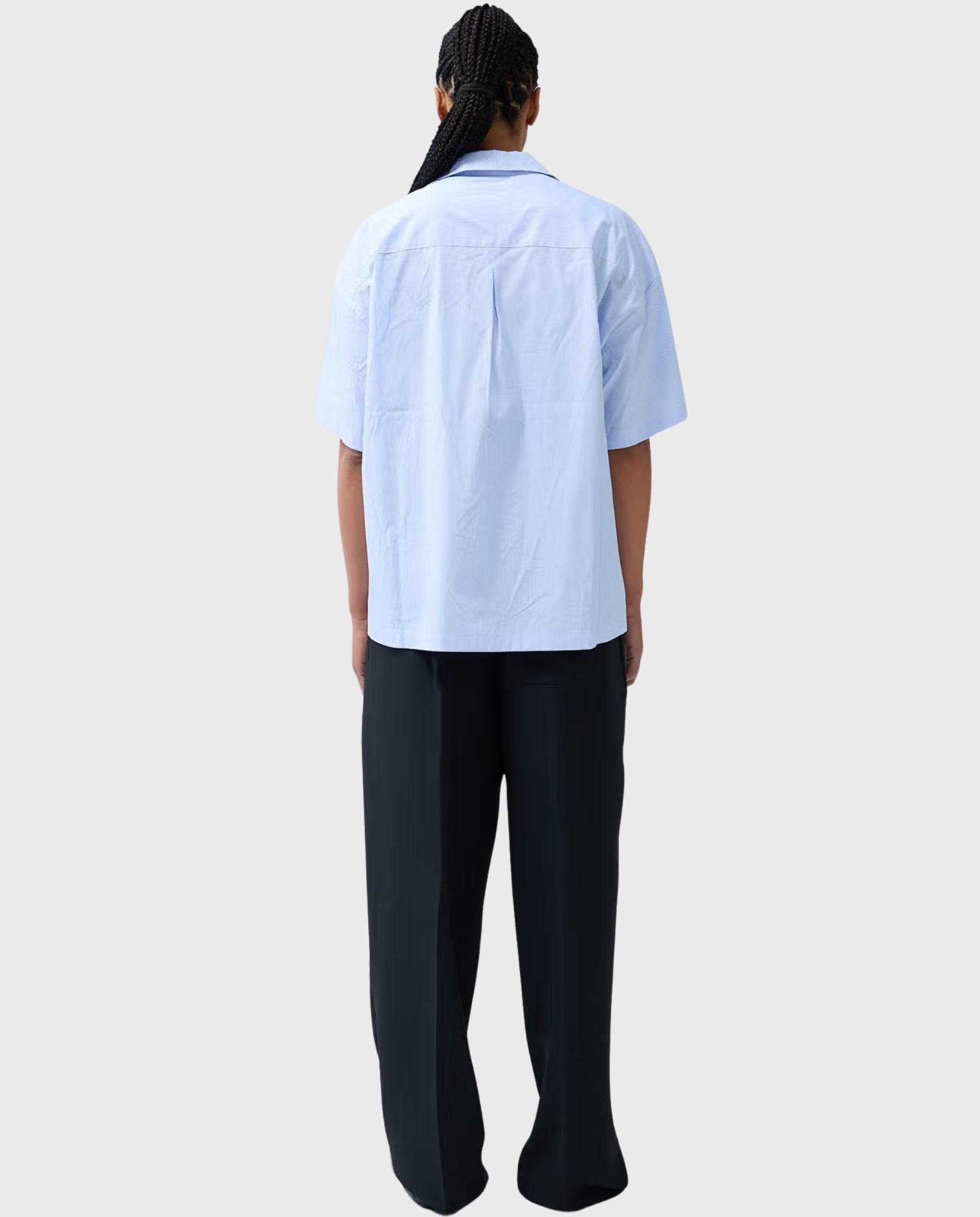 Wijk Shirt White/Blue Stripes