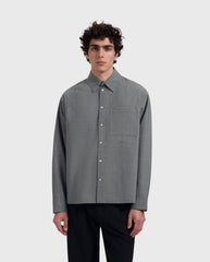 Wool Boxy Shirt Grey