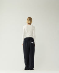 Wool Work Trousers Navy/Blue Pinstripe