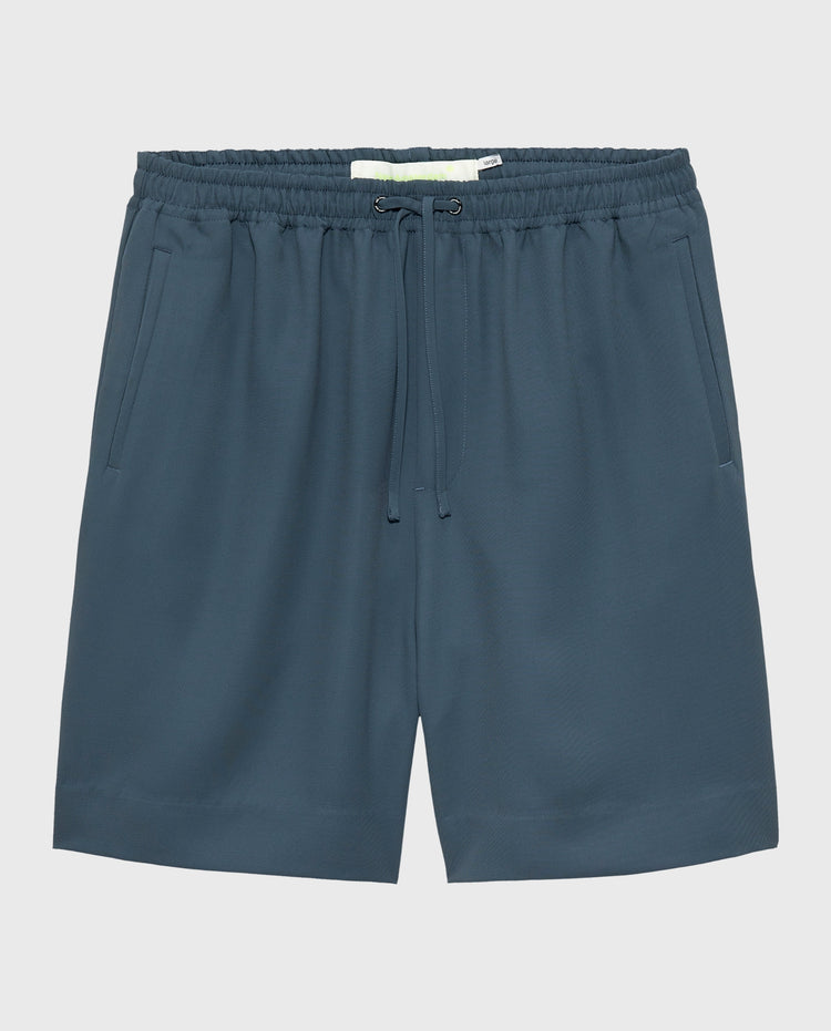 Werkshorts inkblauw met trekkoord in taille en schuine steekzakken