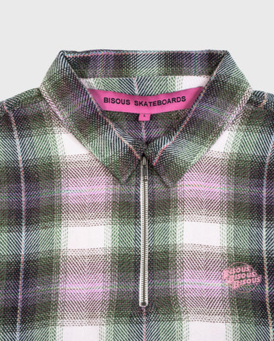 Polo Zipper Check Pink